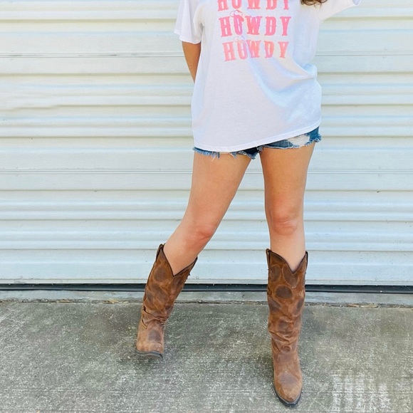 DINGO Suede Soft Leather Slouch Cowgirl Boots - Picture 5 of 17